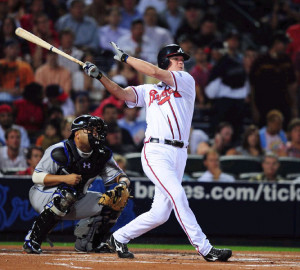 Chipper Jones at the bat.Photo courtesy of the Atlanta Braves