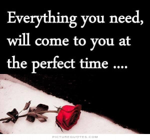 ... you need will come to you at the perfect time Picture Quote #1