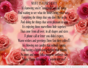 What Is A Birthday It’s Knowing You’re Somebody Special Today