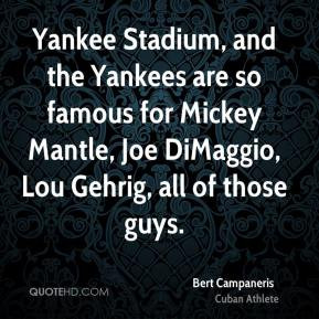 Yankee Stadium, and the Yankees are so famous for Mickey Mantle, Joe ...