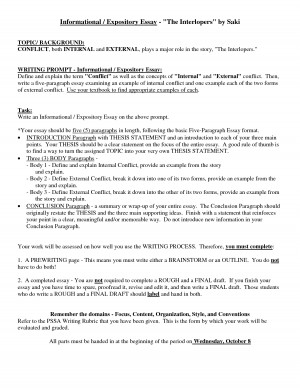Example Expository Essay Outline Format Informational Expository by ...