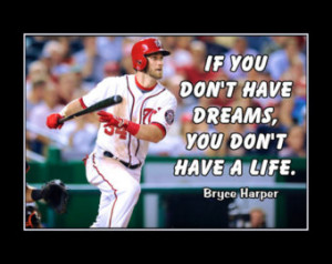 Bryce Harper Baseball Poster Washington Nationals Photo Quote Wall Art ...