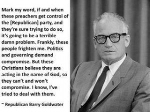 Goldwater quote warning about religion taking over the GOP