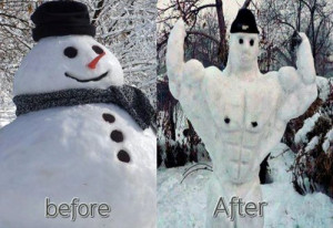 Funny Before After Snowman Weightloss Fitness Health Six-pack Body ...