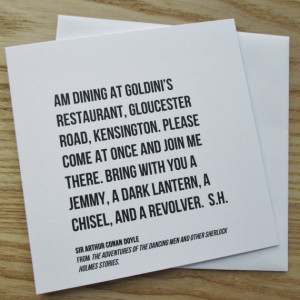 Sherlock Holmes - Quote Card - Party Invitation - Birthday Card ...