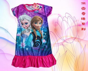 ... Frozen Elsa + Anna Princess Girls Children Kids Pajama Skirt Dress 7-9