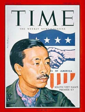 Vietnam War Magazine Poster: TIme, South Vietn Nams Premier Ky.