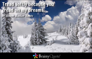 Tread softly because you tread on my dreams. - William Butler Yeats
