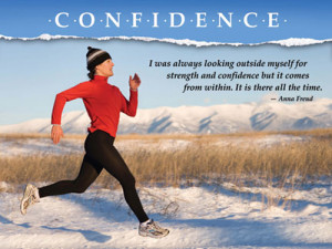 Running Confidence (Woman in Winter) Motivational Inspirational Poster ...