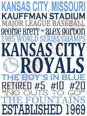 Subway Art/Typography Kansas City Royals. MLB. Baseball 'rustic ...