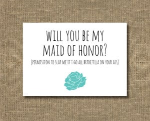 My Maid of Honor / Ask Maid of Honor, Ask Bridesmaid Card / Funny Maid ...