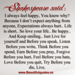 Shakespeare said: