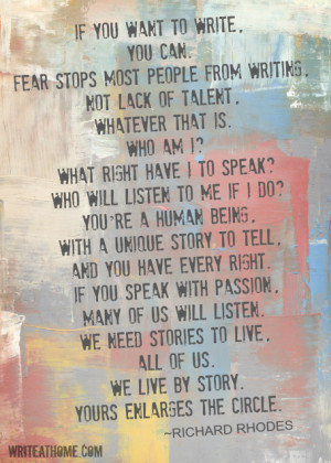 if you want to write you can fear stops most people from writing not ...
