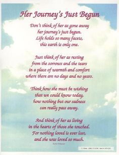 Her Journey's Just Begun. Rest In Peace Great-Grandma Betty More