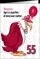 Custom 55th Birthday Humorous Pink Buzzard card - Product #1079974