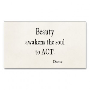 Vintage Dante Beauty Awakens the Soul Quote Double-Sided Standard ...