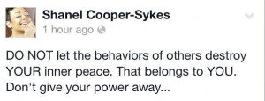 More Words of Wisdom from Chanel Cooper-Sykes!