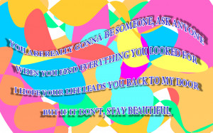 Stay Beautiful - Taylor Swift Song Lyric Quote in Text Image
