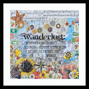 Wanderlust - 12 x 12 paper print, wanderlust poster, travel art ...