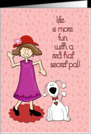 Red Hat Secret Pal with Dog card - Product #357474