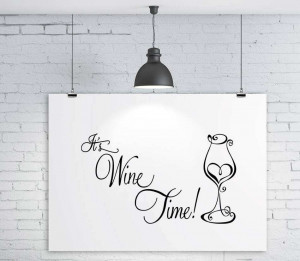 Its wine time wall sticker quote decals