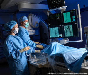 Interventional radiologists at work