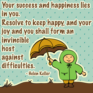 success and happiness lies in you. Resolve to keep happy, and your joy ...