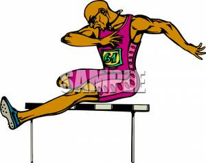 Colorful Cartoon Athlete Jumping The Long Jump Event Royalty Free