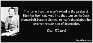 The flame from the angel's sword in the garden of Eden has been ...