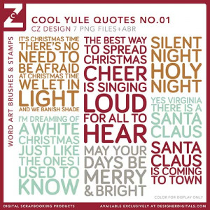 set of 7 holiday quotes/lyrics to liven up any holiday project. File ...