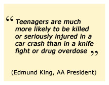 Last year more 16-19 year olds died as passengers (94) than as drivers ...