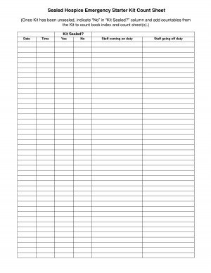 Controlled Medication Count Sheet
