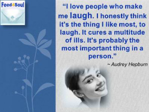Audrey Hepburn quotes on laughter: 