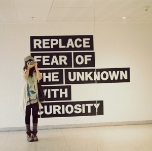 curiosity, fear, girl, inspirational, quote, taking picture, texts
