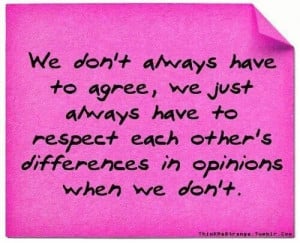 It's ok to agree to disagree!