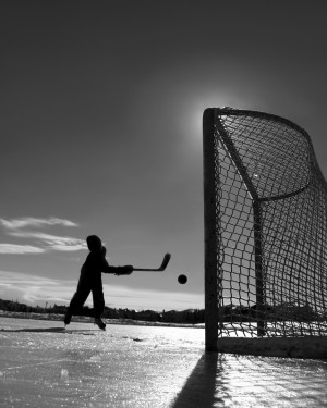 Outdoor hockey on thin ice