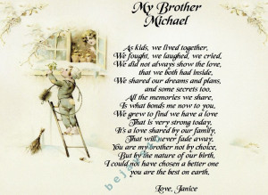 Brother Personalised Poem Ideal For