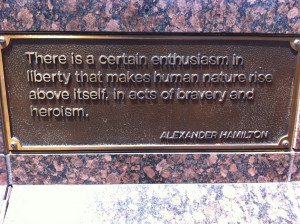 ... quote at the base of the ½ scale statue of liberty at the new york