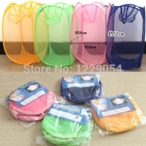 New Mesh Fabric Foldable Pop Up Dirty Clothes Washing Laundry Basket ...