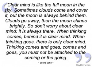 clear mind is like the full moon in the seung sahn