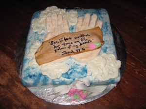God's Hands Baby Shower Cake