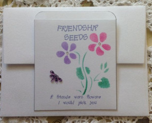 Friendship Seeds, Stencilled Gift Envelope With Uplifting Sayings ...