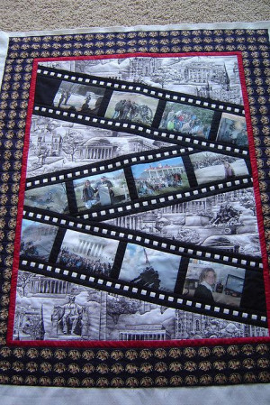 memory quilt–photos in film strip—use pics of child …