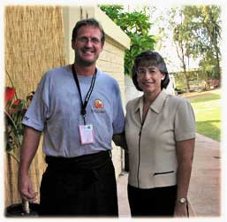 Hawaii Governer Linda Lingle with Chef Christian Jorgensen at the 2004 ...