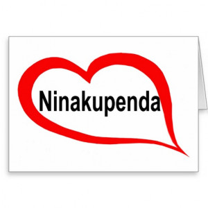 Swahili I love you Card