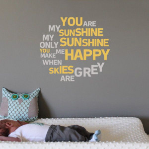 You are my Sunshine Nursery Wall Quote Art Decal Mural Sticker for ...