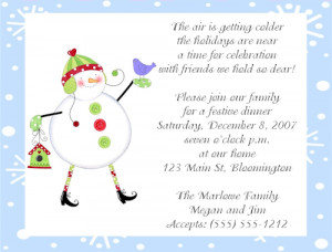 Shop our Store > Winter Whimsical Snowman Christmas Party Invitations