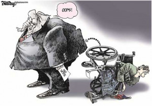 Republican Senate votes against disabled veterans, Day cartoon