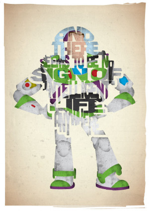 Buzz Lightyear typography print based on a quote from the movie Toy ...