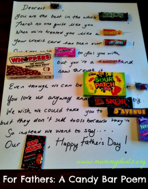 Candy Bar Sayings For Fathers Day a Father 39 s Day Candy Bar